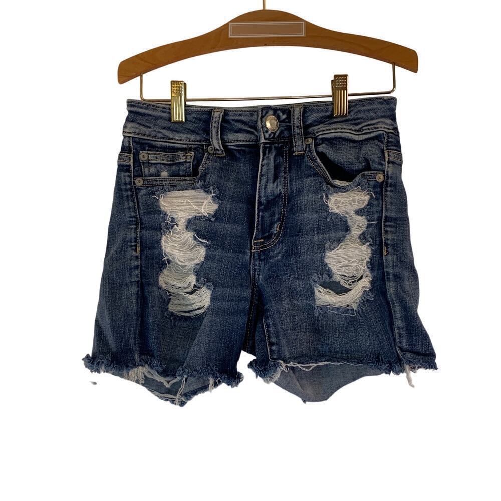 AMERICAN EAGLE Women’s NeXt Level Stretch Hi-Rise Shortie Cutoff Shorts /Size: 2